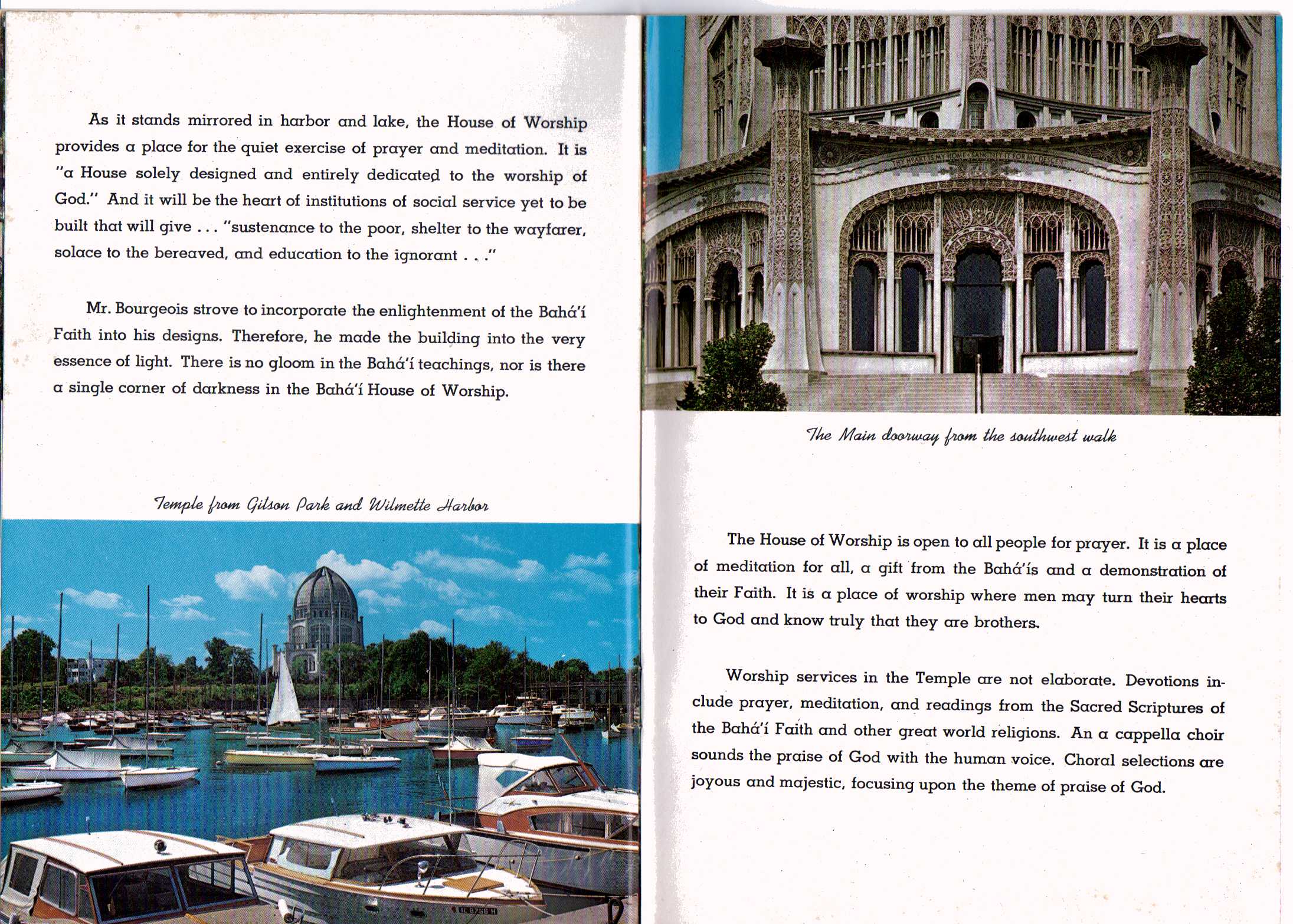 Photo Brochure Of The Baha I Temple In Wilmette